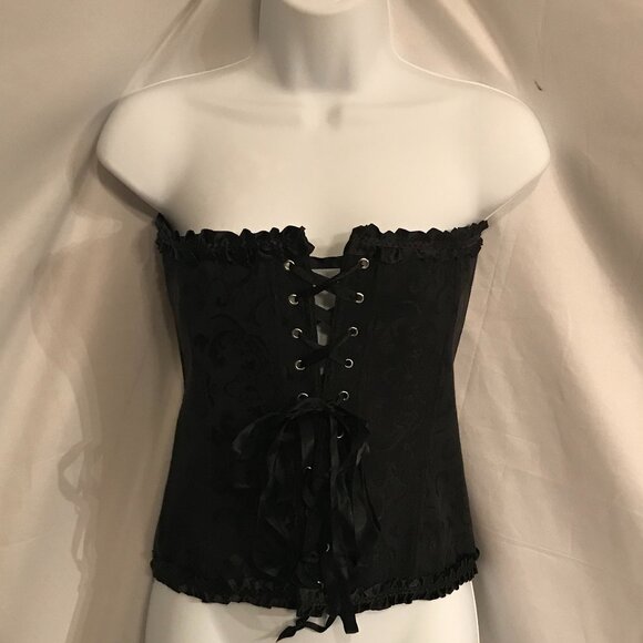 S. Enchanting Adore Black Lace Up Corset - Picture 1 of 8